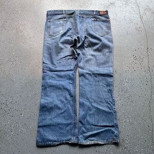 VTG 60s 70s Lee Jerky Tab Union Made Denim Flared Jeans 40x30 Talon Zipper